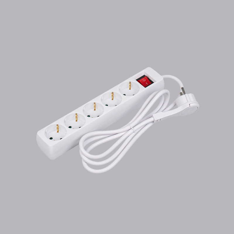 LOB-05KL Multipresa a 5 vie di forma rettangolare di tipo tedesco con anello di trazione e presa multipla con interruttore
